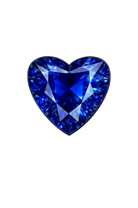 Nano Blue Sapphire Dark 121, Heart