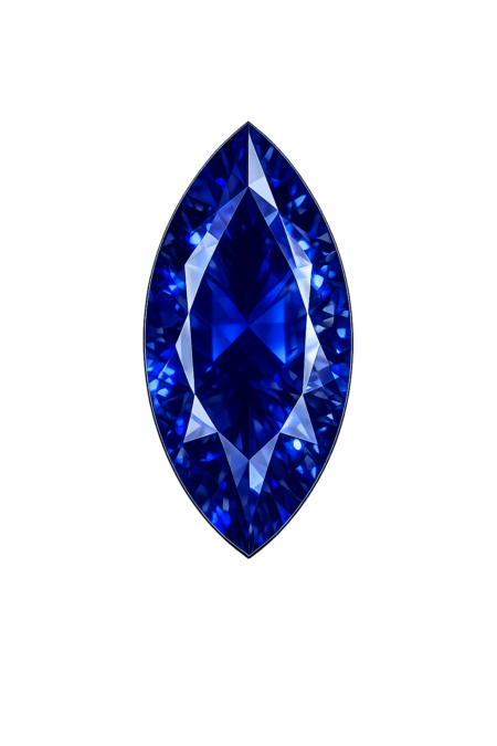 Nano Blue Sapphire Dark 121, Marquise