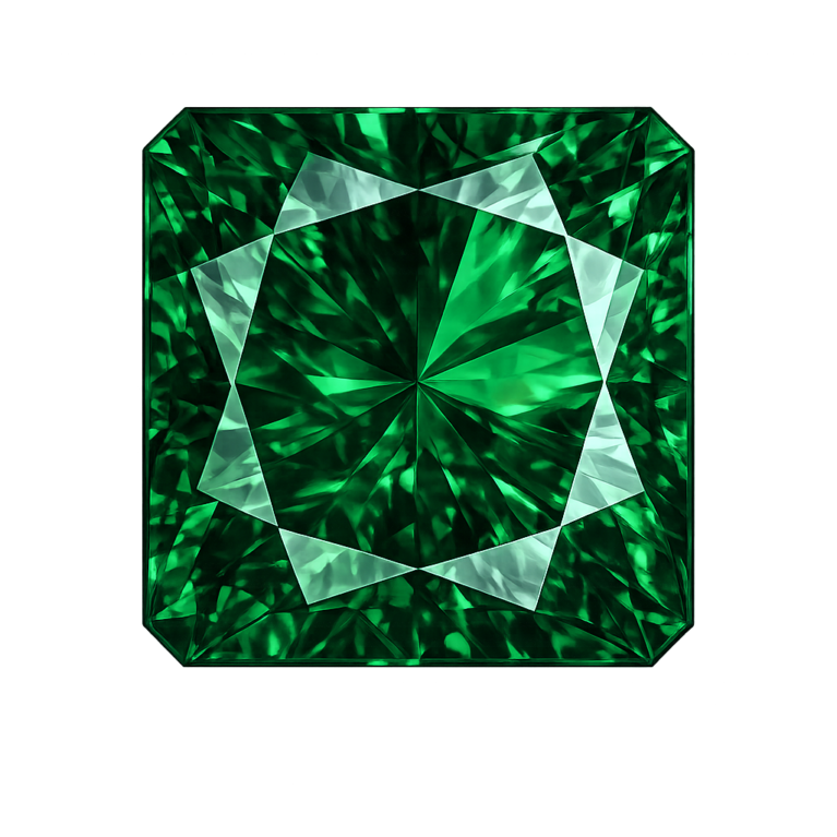 Nano Emerald Very Green Dark 111, Square Cut Corners