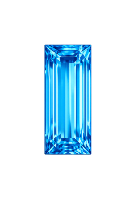 Cubic Zirconia Swiss Blue Topaz AAA, Baguette