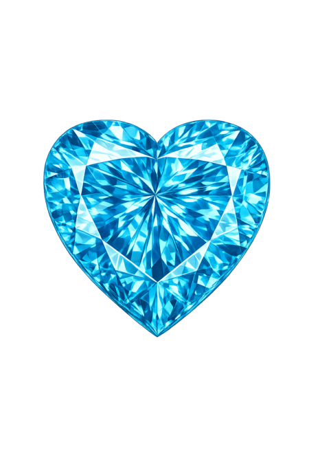 Cubic Zirconia Swiss Blue Topaz AAA, Heart