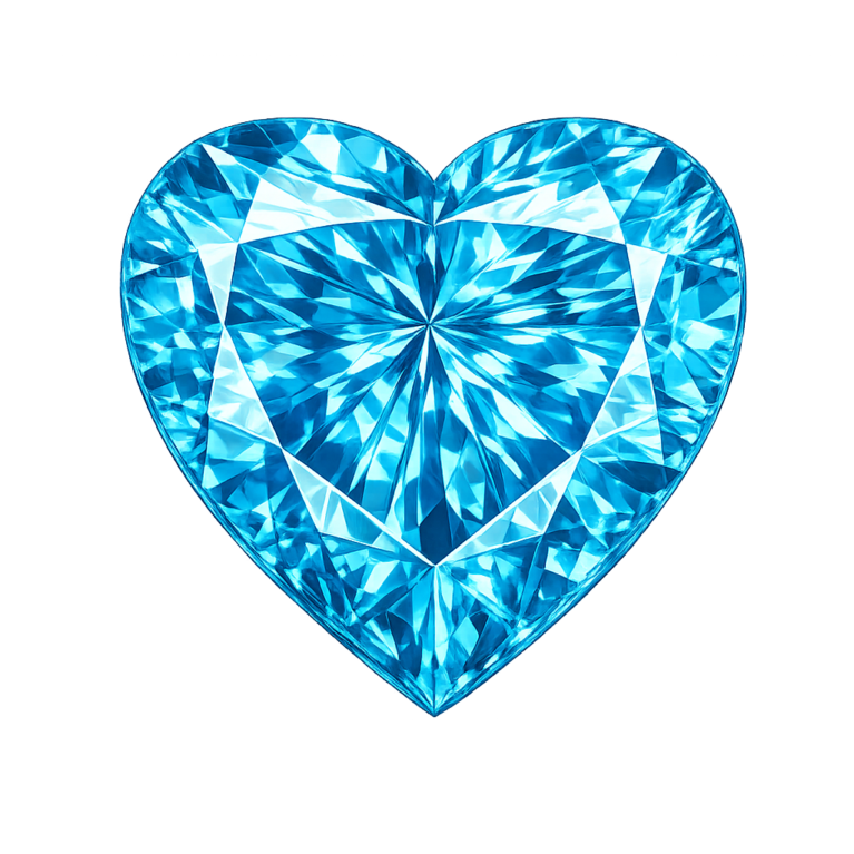 Cubic Zirconia Swiss Blue Topaz AAA, Heart