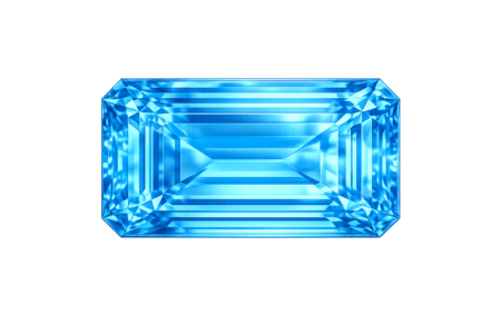 Cubic Zirconia Swiss Blue Topaz AAA, Octagon