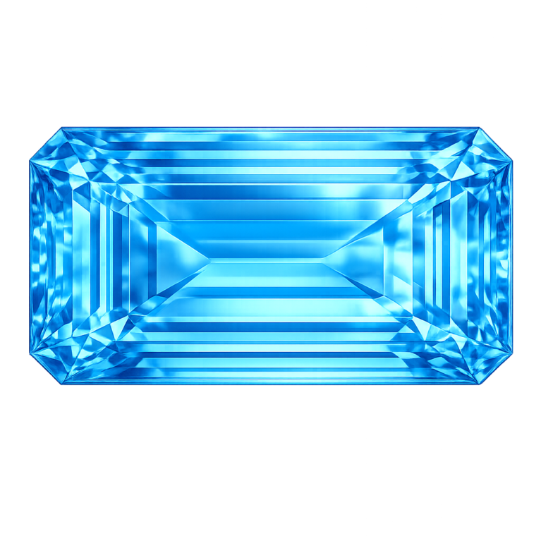 Cubic Zirconia Swiss Blue Topaz AAA, Octagon
