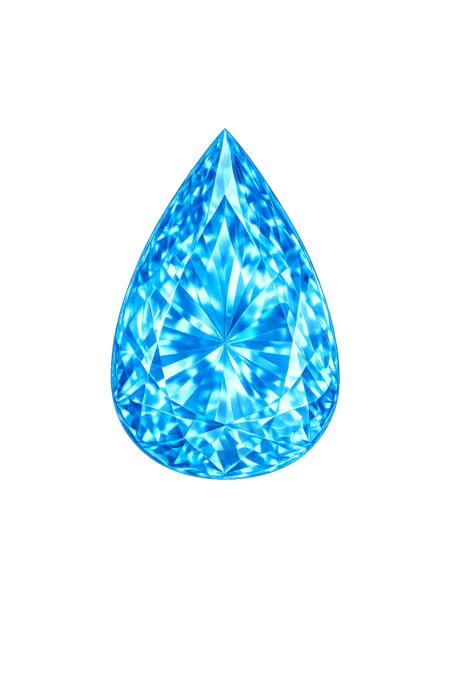 Cubic Zirconia Swiss Blue Topaz AAA, Pear