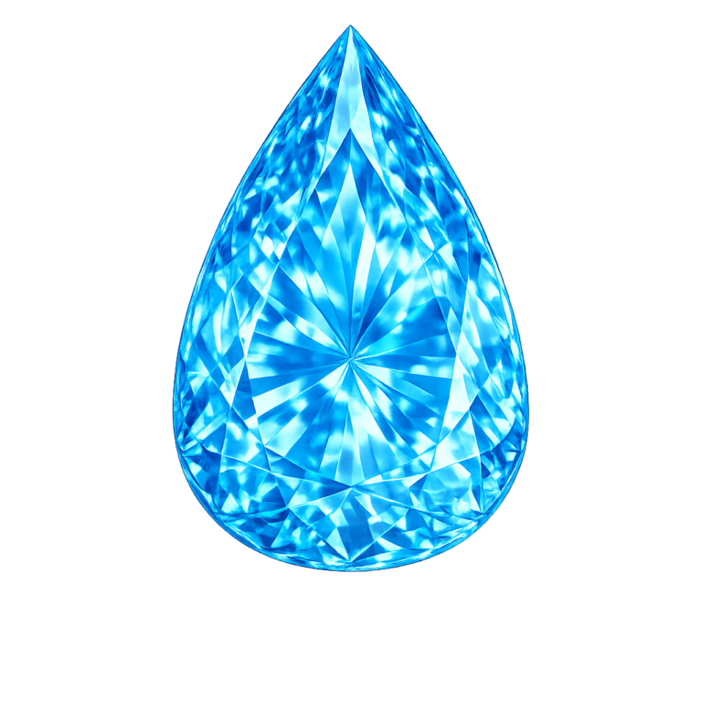 Cubic Zirconia Swiss Blue Topaz AAA, Pear