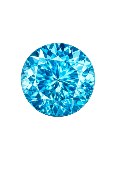 Cubic Zirconia Swiss Blue Topaz AAA, Round