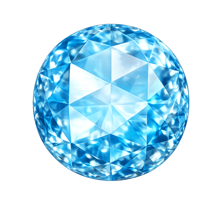 Cubic Zirconia Swiss Blue Topaz AAA, Round Rose Cut