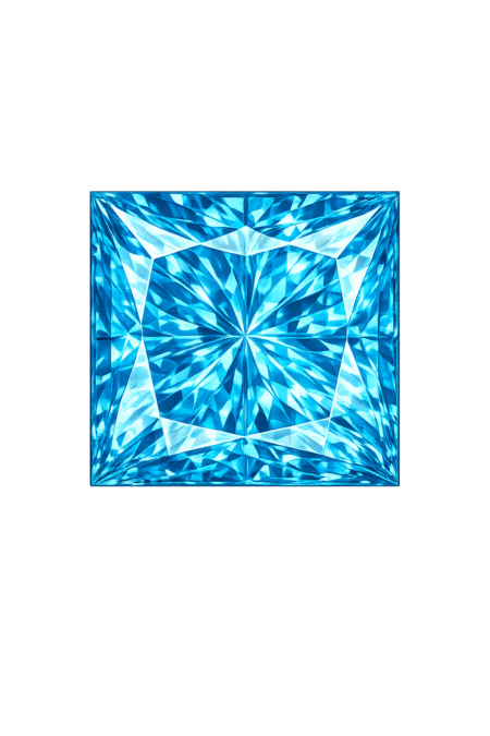 Cubic Zirconia Swiss Blue Topaz AAA, Square
