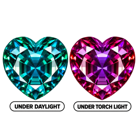 Pulled Alexandrite(Color Change), Heart