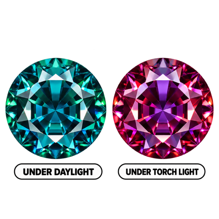 Pulled Alexandrite(Color Change), Round