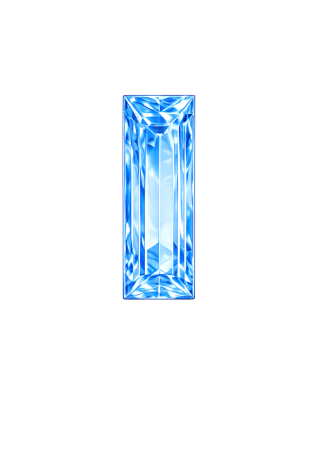 Simulated Aquamarine, Baguette