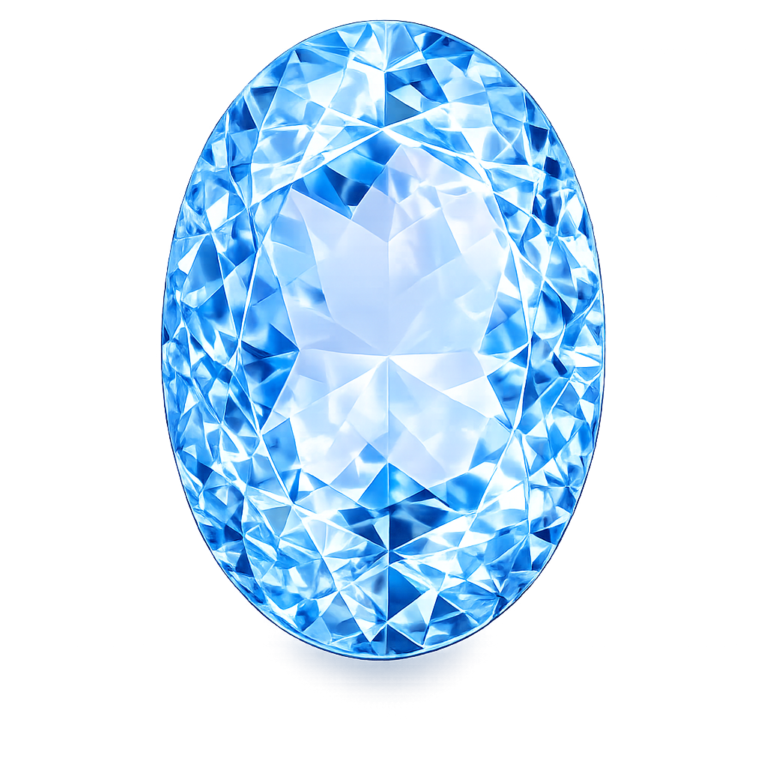 Simulated Aquamarine, Oval