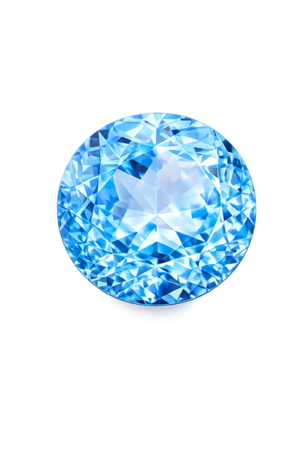 Simulated Aquamarine, Round
