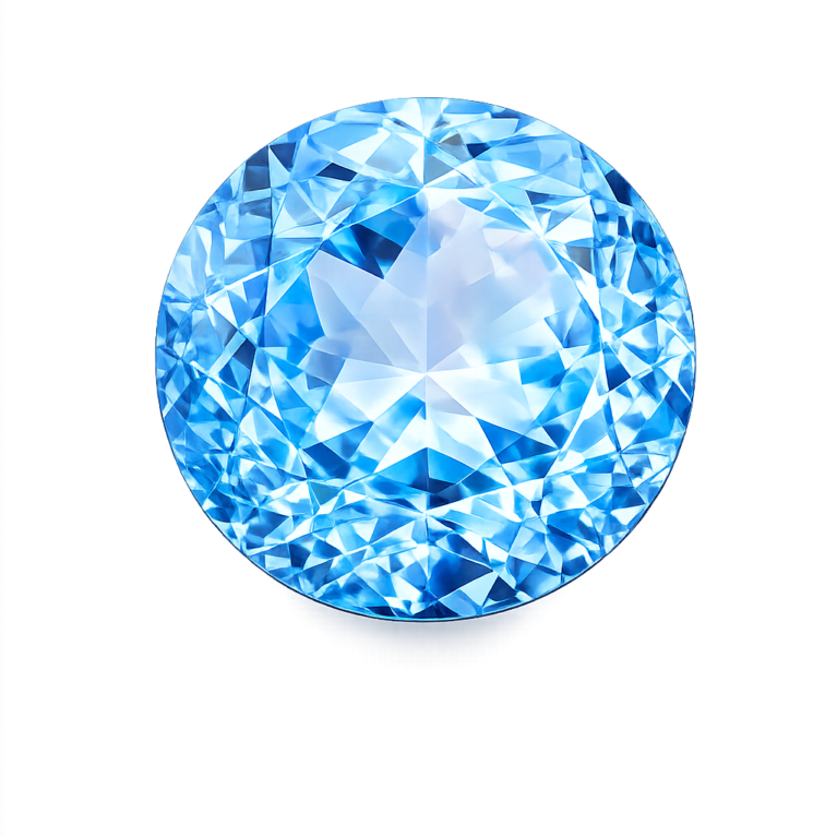 Simulated Aquamarine, Round