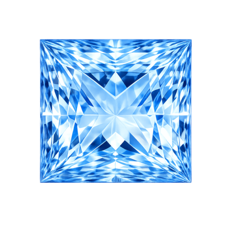 Simulated Aquamarine, Square