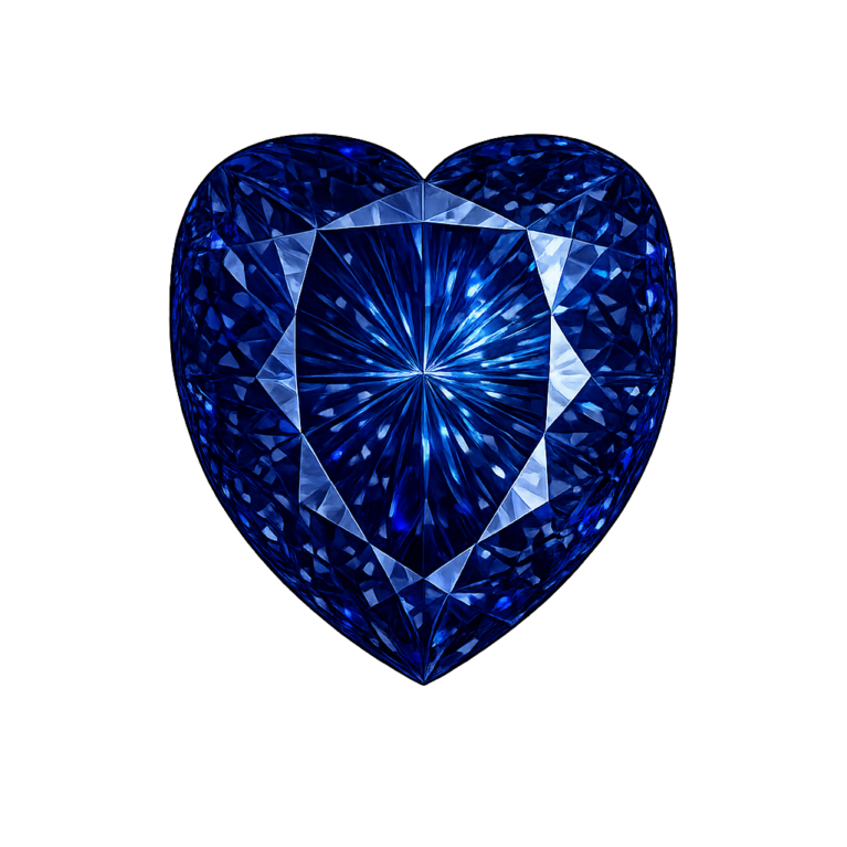 Simulated Blue Spinel, Heart