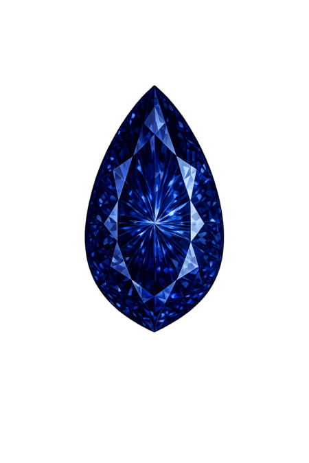 Simulated Blue Spinel, Pear