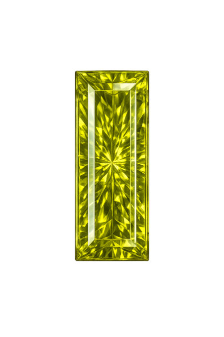 Simulated Green Peridot, Baguette