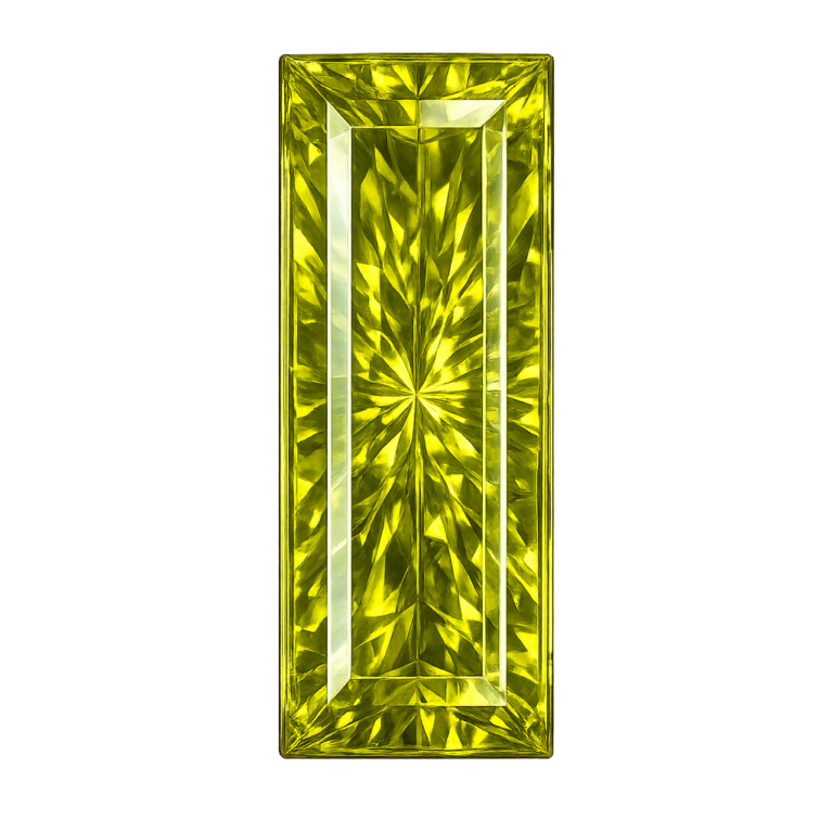 Simulated Green Peridot, Baguette