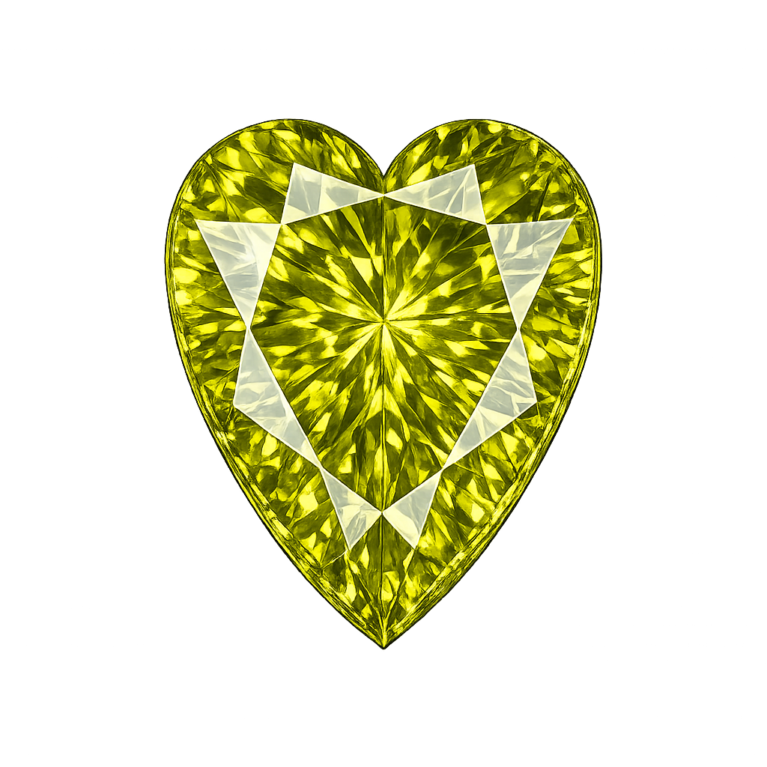 Simulated Green Peridot, Heart
