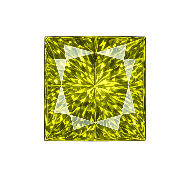 Simulated Green Peridot, Square