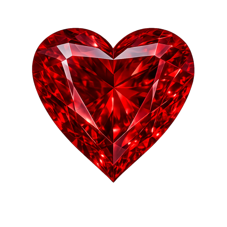 Simulated Red Ruby, Heart