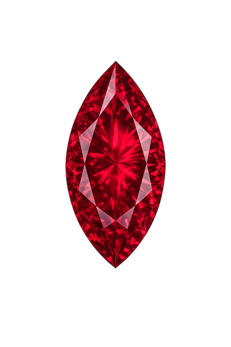 Simulated Red Ruby, Marquise