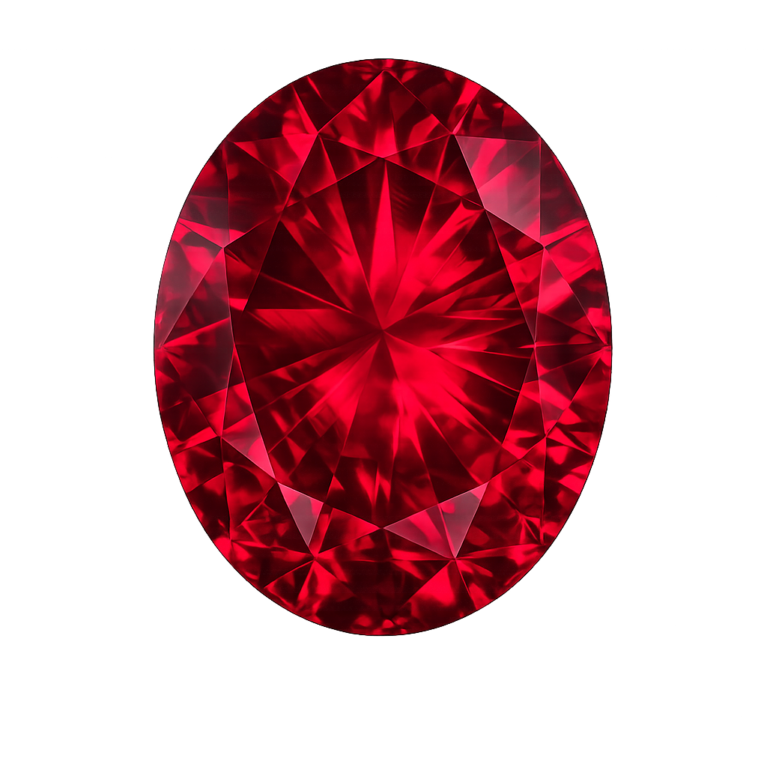 Simulated Red Ruby, Oval