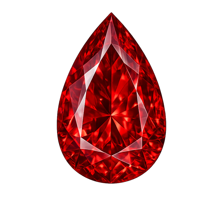 Simulated Red Ruby, Pear