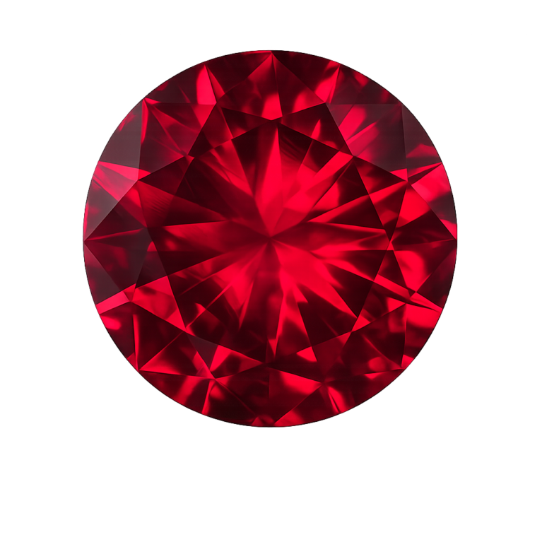 Simulated Red Ruby, Round