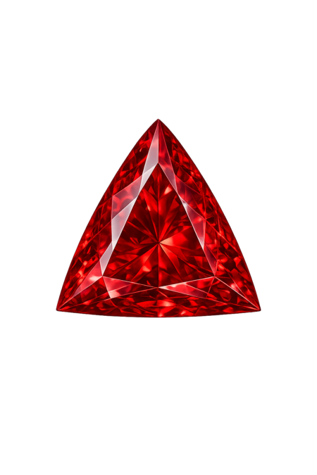 Simulated Red Ruby, Triangle