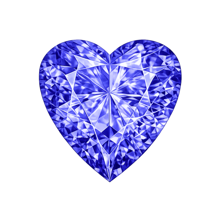 Simulated Tanzanite, Heart