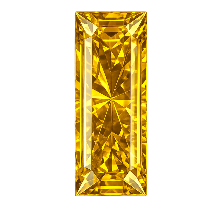 Simulated Yellow Sapphire, Baguette