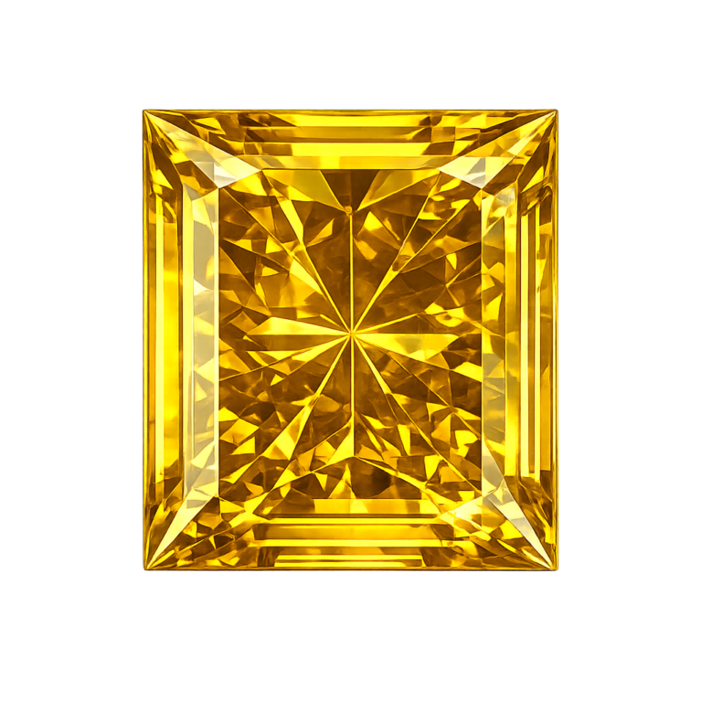 Simulated Yellow Sapphire, Square