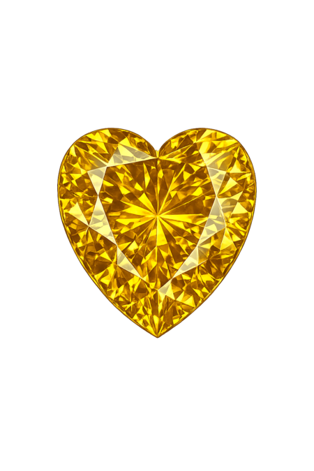 Simulated Yellow Sapphire, Heart