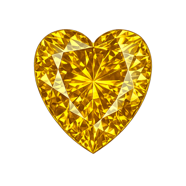 Simulated Yellow Sapphire, Heart