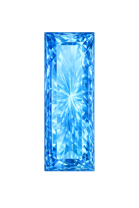 Simulated Blue Topaz, Baguette