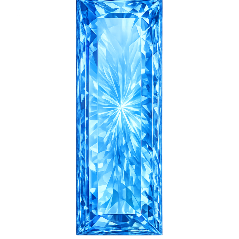 Simulated Blue Topaz, Baguette