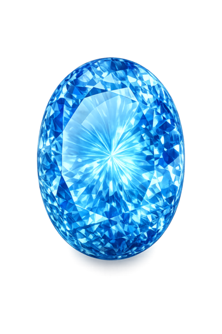 Simulated Blue Topaz, Oval