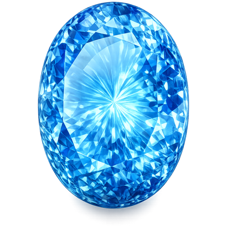 Simulated Blue Topaz, Oval