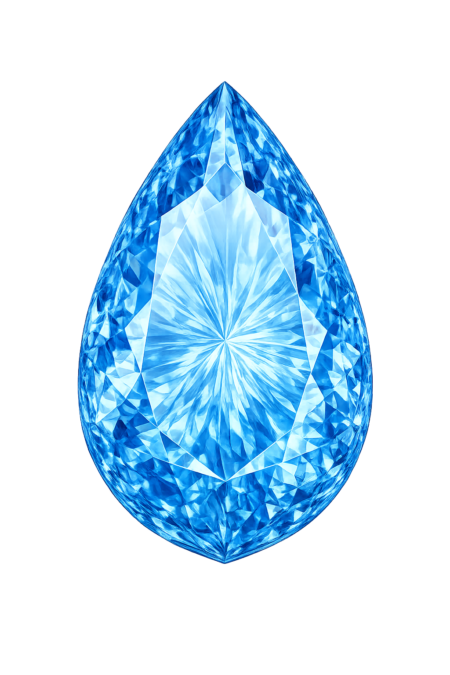 Simulated Blue Topaz, Pear