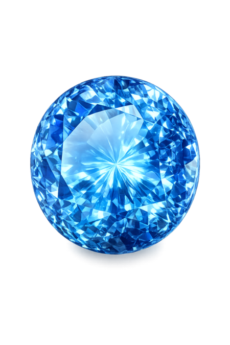 Simulated Blue Topaz, Round