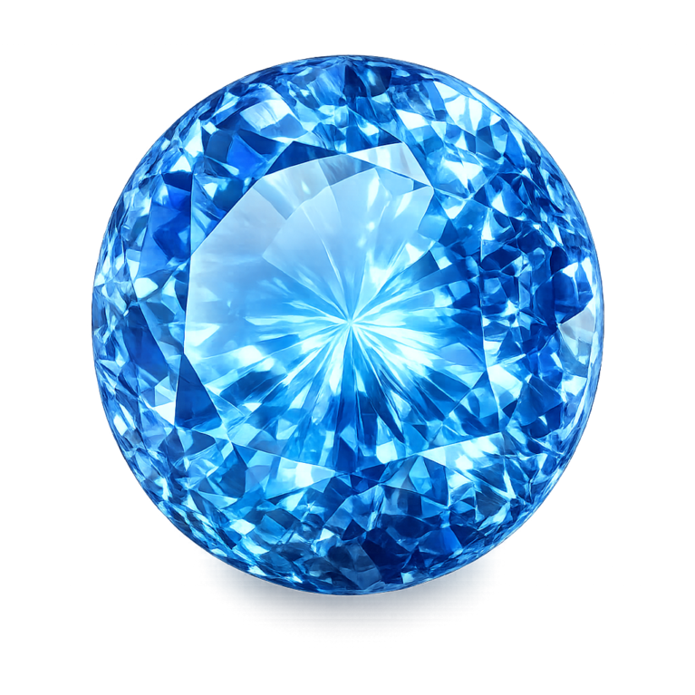 Simulated Blue Topaz, Round