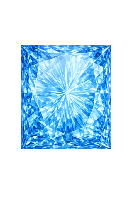 Simulated Blue Topaz, Square