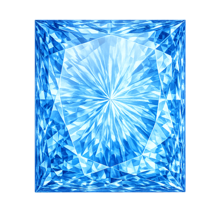 Simulated Blue Topaz, Square