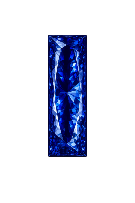 Simulated Blue Sapphire, Baguette