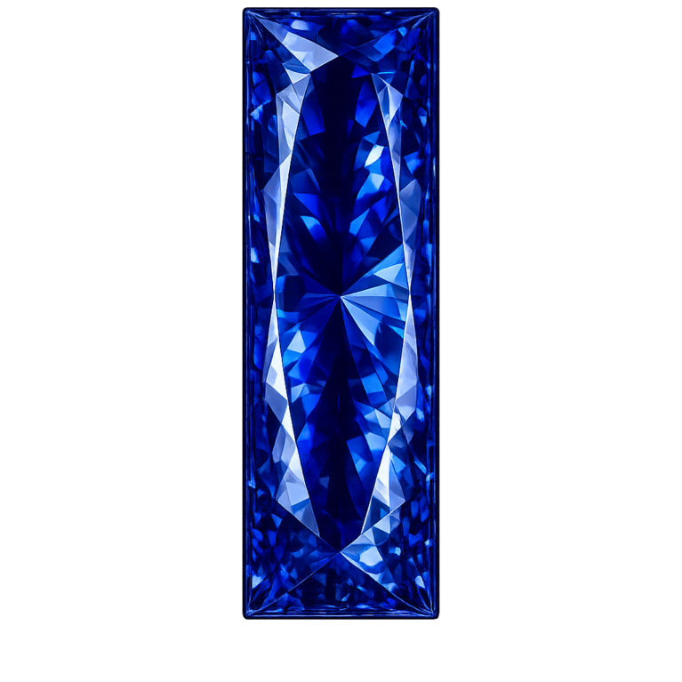 Simulated Blue Sapphire, Baguette