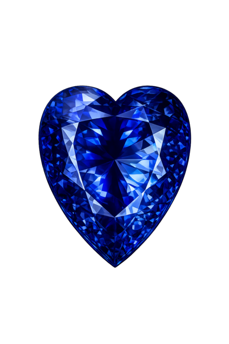 Simulated Blue Sapphire, Heart
