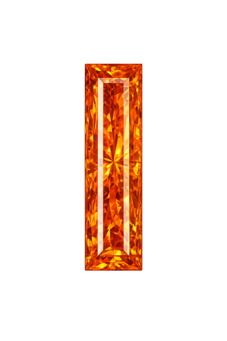 Simulated Orange Sapphire, Baguette